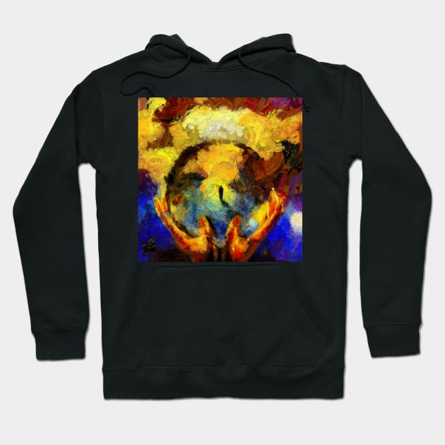 Crystal ball in hands Hoodie by rolffimages